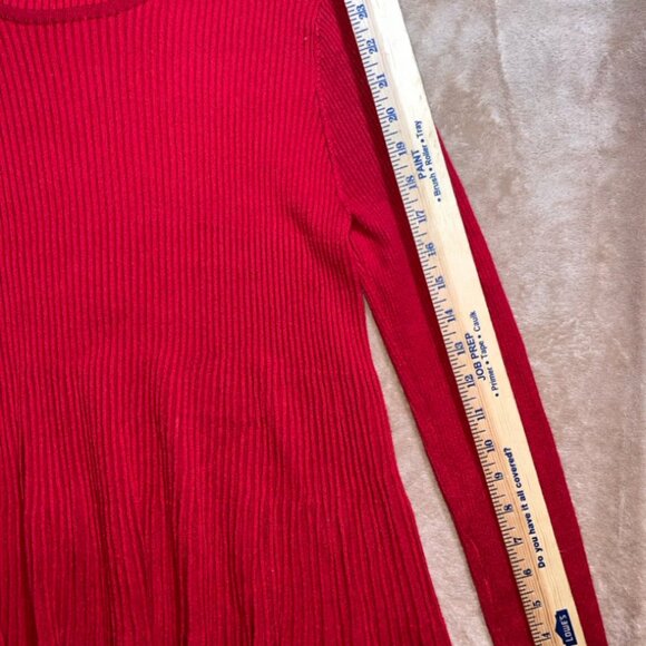 Philosophy Women Small Red Stripe Rayon Knit Round Neck Long Sleeve‎ Sweater (R) - Picture 6 of 7